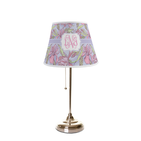 Orchids Poly Film Empire Lampshade - On Stand