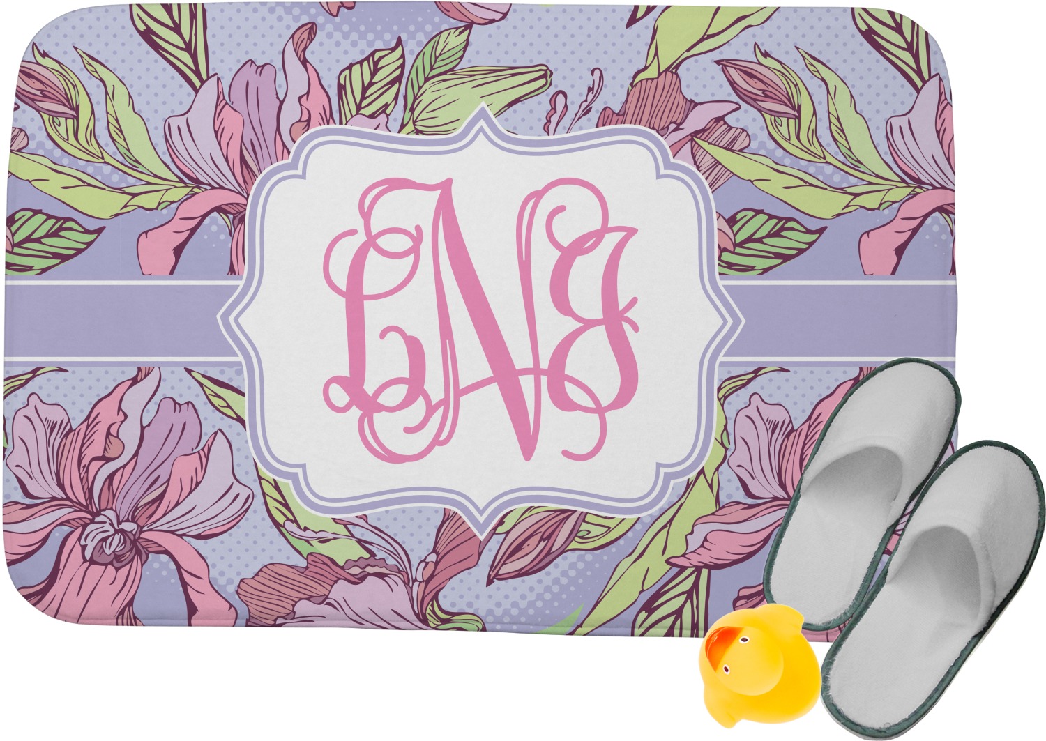 Custom Orchids Memory Foam Bath Mat (Personalized) YouCustomizeIt