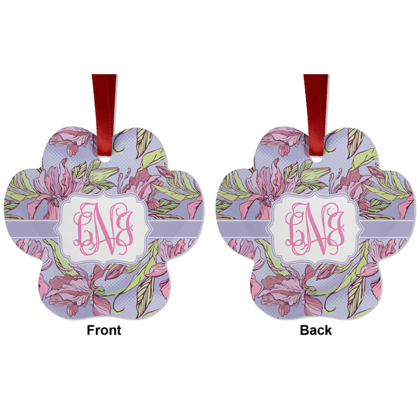 Orchids Metal Paw Ornament - Front and Back