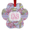 Orchids Metal Paw Ornament - Front