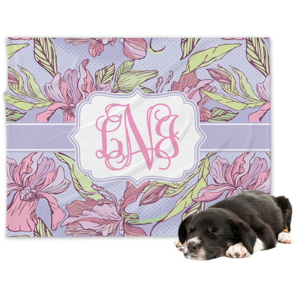 Custom Orchids Dog Blanket - Large (Personalized)