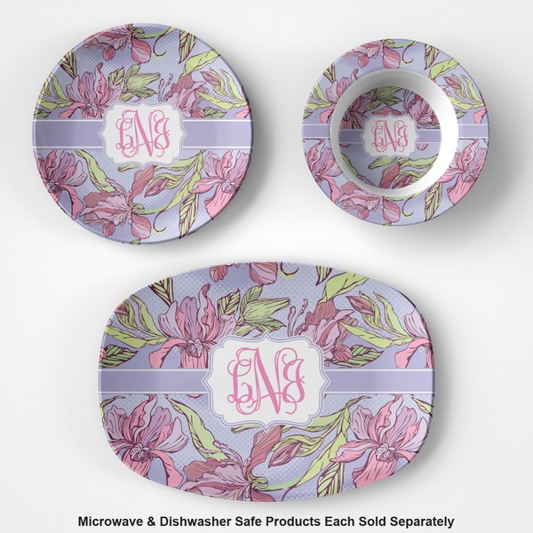 Orchids Microwave & Dishwasher Safe CP Plastic Dishware - Group