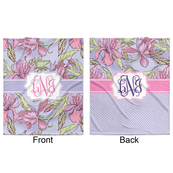 Orchids Minky Blanket - 50"x60" - Double Sided - Front & Back