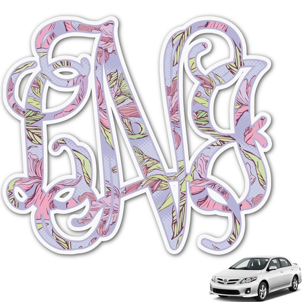 Custom Orchids Monogram Car Decal (Personalized)