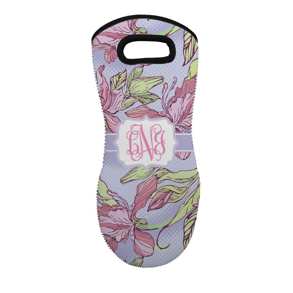 Custom Orchids Neoprene Oven Mitt w/ Monograms