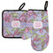 Orchids Left Oven Mitt & Pot Holder Set w/ Monogram
