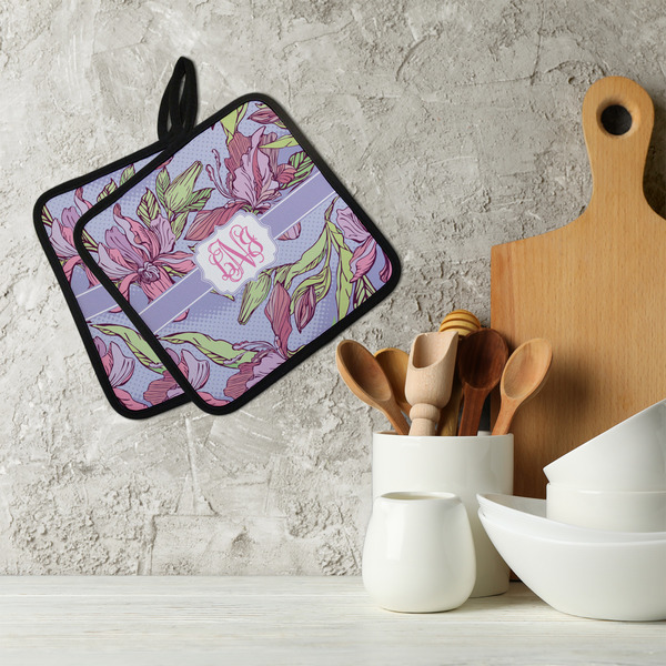 Orchids Neoprene Pot Holder - Set of 2  LIFESTYLE