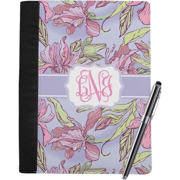 Custom Orchids Notebook Padfolio - Large w/ Monogram