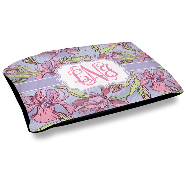 Custom Orchids Outdoor Dog Bed - Large (Personalized)