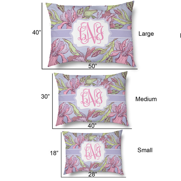 Orchids Outdoor Dog Beds - SIZE CHART