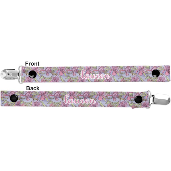 Orchids Pacifier Clip - Front and Back