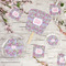 Orchids Party Supplies Combination Image - All items - Plates, Coasters, Fans