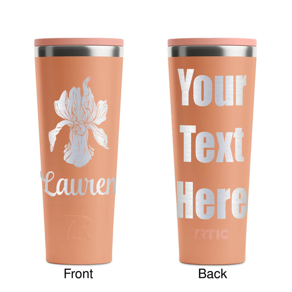 Orchids Peach RTIC Everyday Tumbler - 28 oz. - Front and Back
