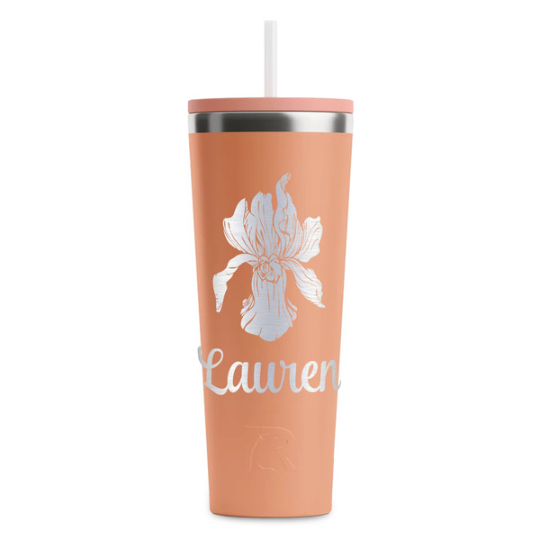 Custom Orchids RTIC Everyday Tumbler with Straw - 28oz - Peach - Single-Sided (Personalized)