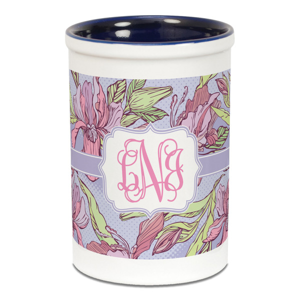 Orchids Pencil Holder - Blue