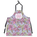 Orchids Apron Without Pockets w/ Monogram