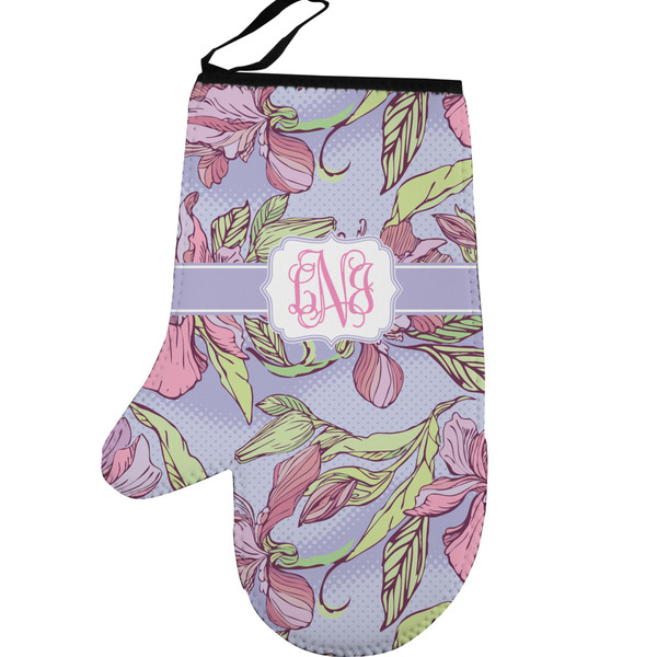 Custom Orchids Left Oven Mitt (Personalized)