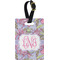 Orchids Plastic Luggage Tag - Rectangular w/ Monogram