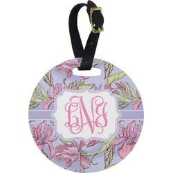 Orchids Plastic Luggage Tag - Round (Personalized)