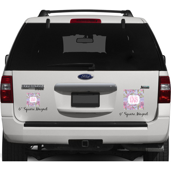 Orchids Personalized Square Car Magnets on Ford Explorer