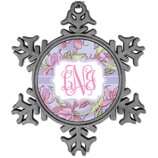 Custom Orchids Vintage Snowflake Ornament (Personalized)