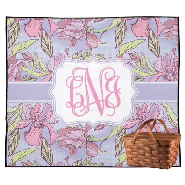 Custom Orchids Outdoor Picnic Blanket (Personalized)