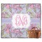 Orchids Picnic Blanket - Flat - With Basket