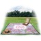 Orchids Picnic Blanket - with Basket Hat and Book - in Use