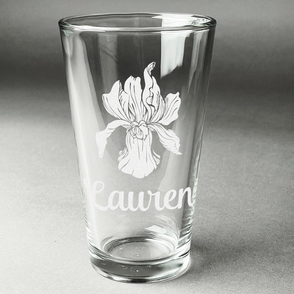Custom Orchids Pint Glass - Engraved (Single) (Personalized)