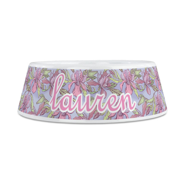 Orchids Plastic Dog Bowls - Medium - FRONT