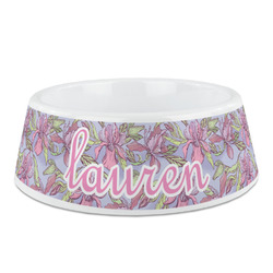 Orchids Plastic Dog Bowl (Personalized)