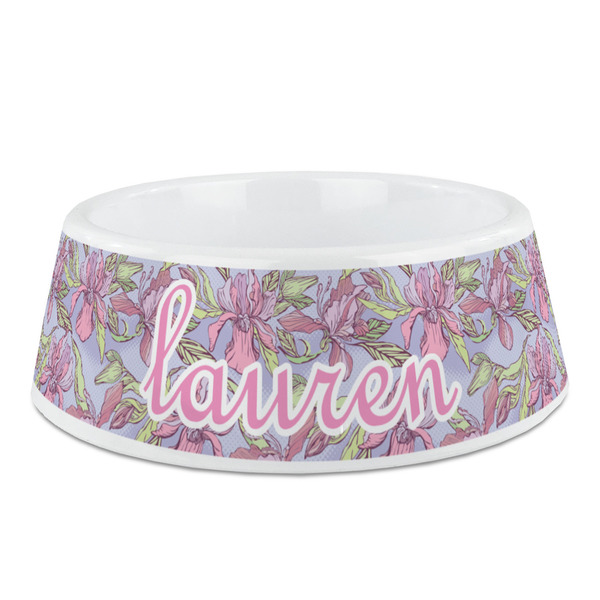 Custom Orchids Plastic Dog Bowl (Personalized)
