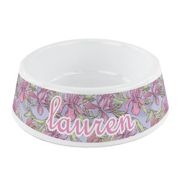 Custom Orchids Plastic Dog Bowl - Small (Personalized)