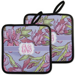 Orchids Pot Holders - Set of 2 w/ Monogram