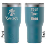 Orchids RTIC Tumbler - Dark Teal - Laser Engraved - Double-Sided (Personalized)