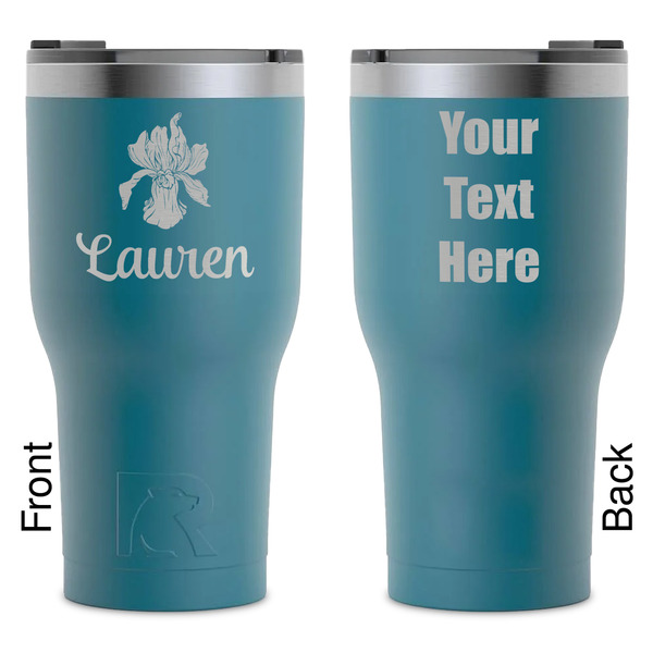Custom Orchids RTIC Tumbler - Dark Teal - Laser Engraved - Double-Sided (Personalized)