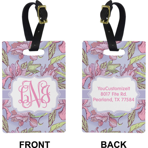 Orchids Rectangle Luggage Tag (Front + Back)
