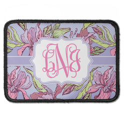 Orchids Iron On Rectangle Patch w/ Monogram