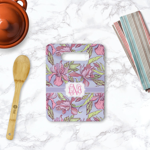 Orchids Rectangle Trivet with Handle - LIFESTYLE