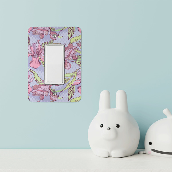 Orchids Rocker Light Switch Covers - Single - IN CONTEXT