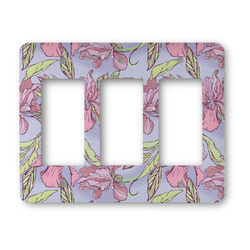 Orchids Rocker Style Light Switch Cover - Three Switch