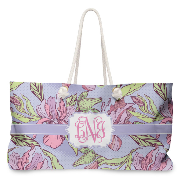 Custom Orchids Large Tote Bag with Rope Handles (Personalized)