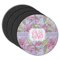 Orchids Round Rubber Backed Coasters - Set of 4 (Personalized)