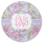 Orchids Round Rubber Backed Coaster (Personalized)