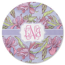 Orchids Round Rubber Backed Coaster (Personalized)
