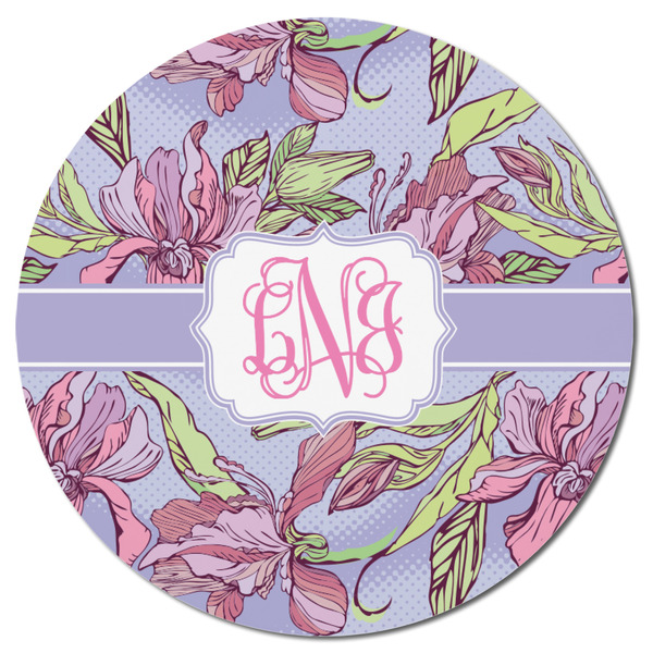 Orchids Round Fridge Magnet - FRONT