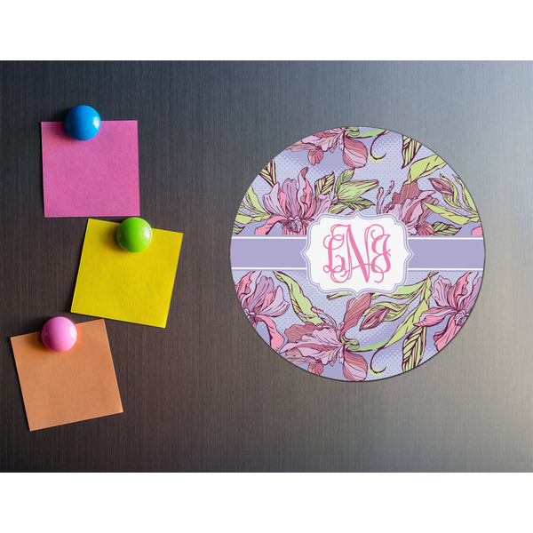 Orchids Round Fridge Magnet - LIFESTYLE