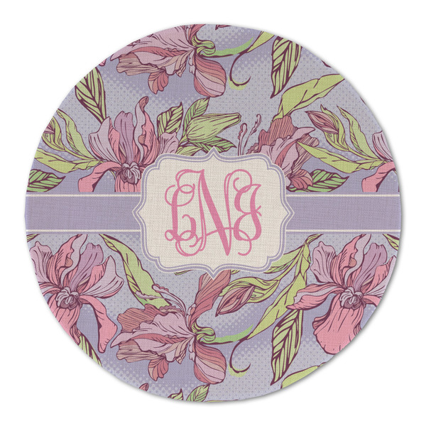 Custom Orchids Round Linen Placemat (Personalized)