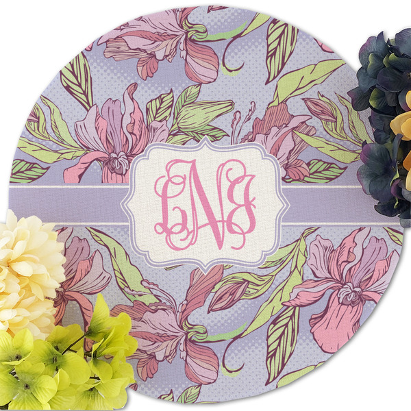Orchids Round Linen Placemats - Front (w flowers)
