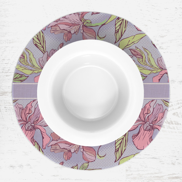 Orchids Round Linen Placemats - LIFESTYLE (single)